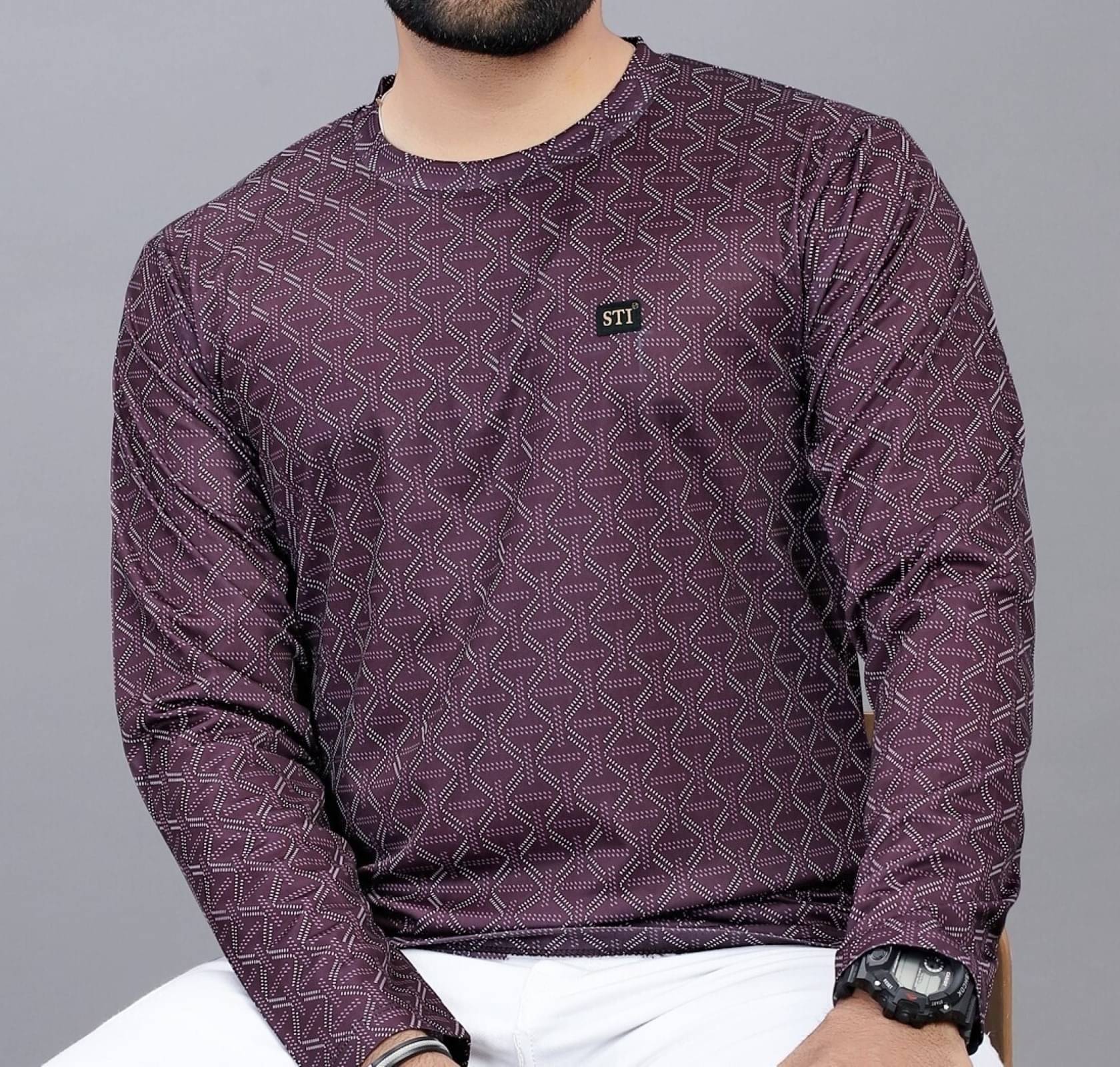 STI Cotton Blend Regular Fit Printed Full Sleeves Men's Round T-Shirt - Purple ( Pack of 1 ) STI Cotton Blend Regular Fit Printed Full Sleeves Men's Round T-Shirt - Purple ( Pack of 1 )