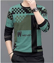 STI Polyester Regular Fit Printed Full Sleeves Men's Round T-Shirt - Purple ( Pack of 1 )