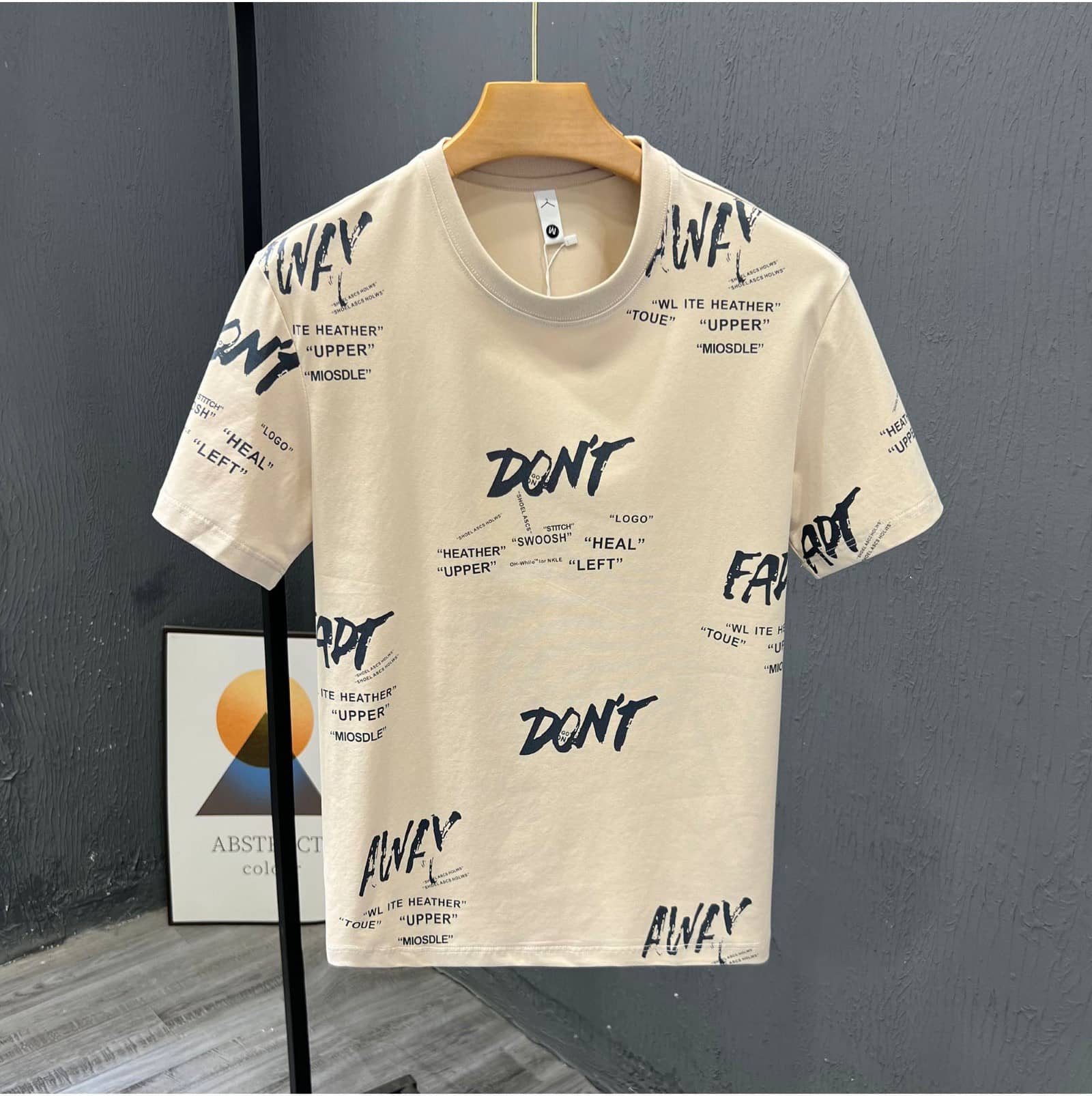 STI Polyester Regular Fit Printed Half Sleeves Men's Round T-Shirt - Beige ( Pack of 1 )