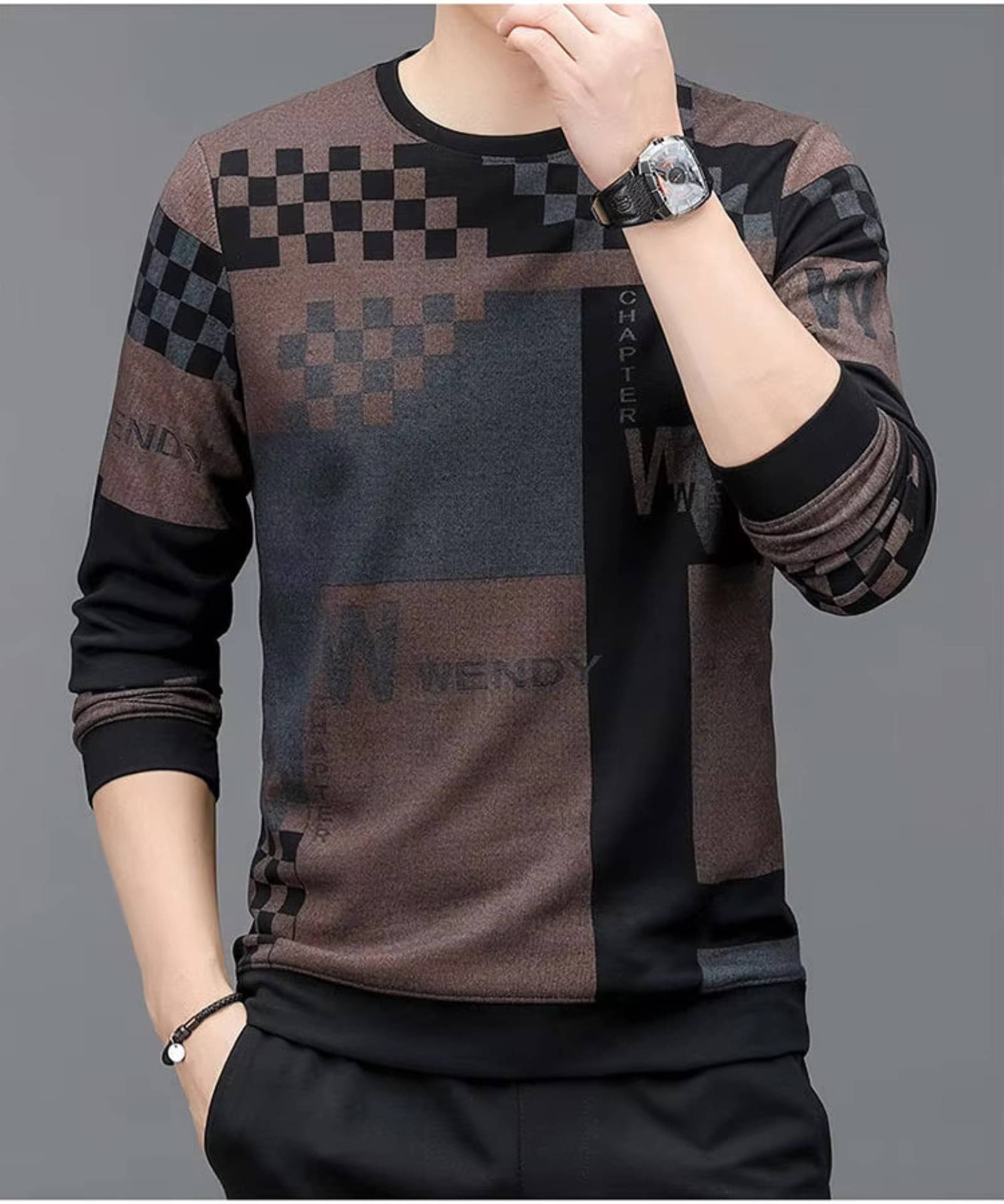    			STI Polyester Regular Fit Printed Full Sleeves Men's Round T-Shirt - Multicolor3 ( Pack of 1 )