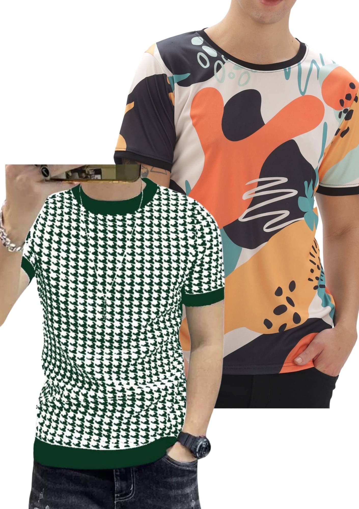 STI Polyester Regular Fit Self Design Half Sleeves Men's Round T-Shirt - Multicolor ( Pack of 2 ) STI Polyester Regular Fit Self Design Half Sleeves Men's Round T-Shirt - Multicolor ( Pack of 2 )