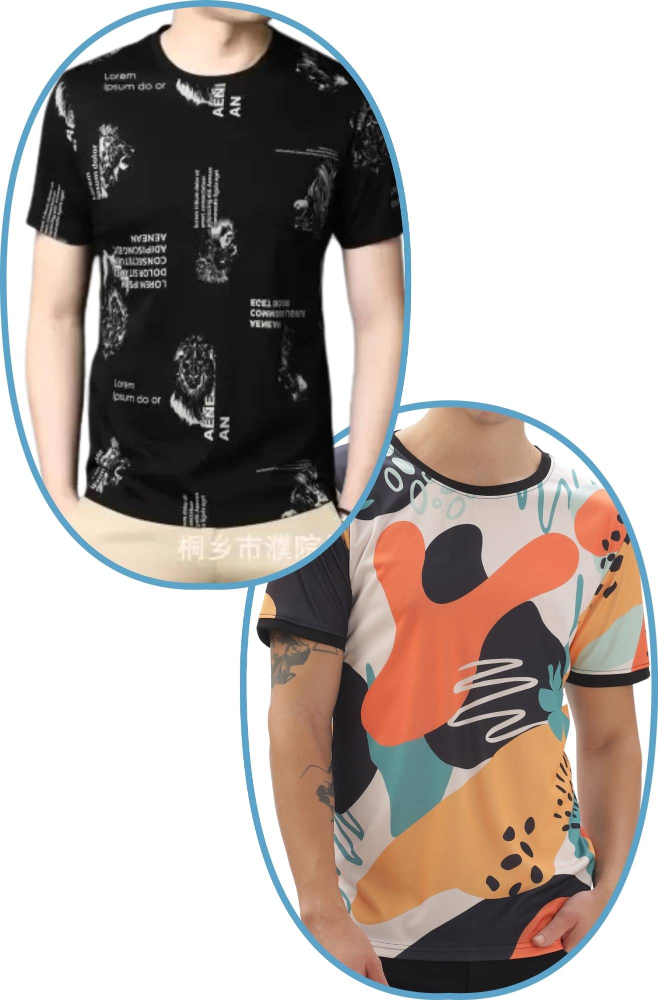     			STI Polyester Regular Fit Self Design Half Sleeves Men's Round T-Shirt - Multicolor ( Pack of 2 )