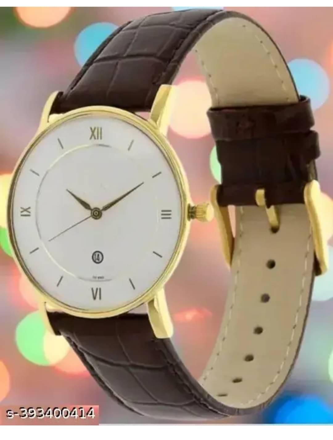     			kriss collection Brown Leather Analog Men's Watch