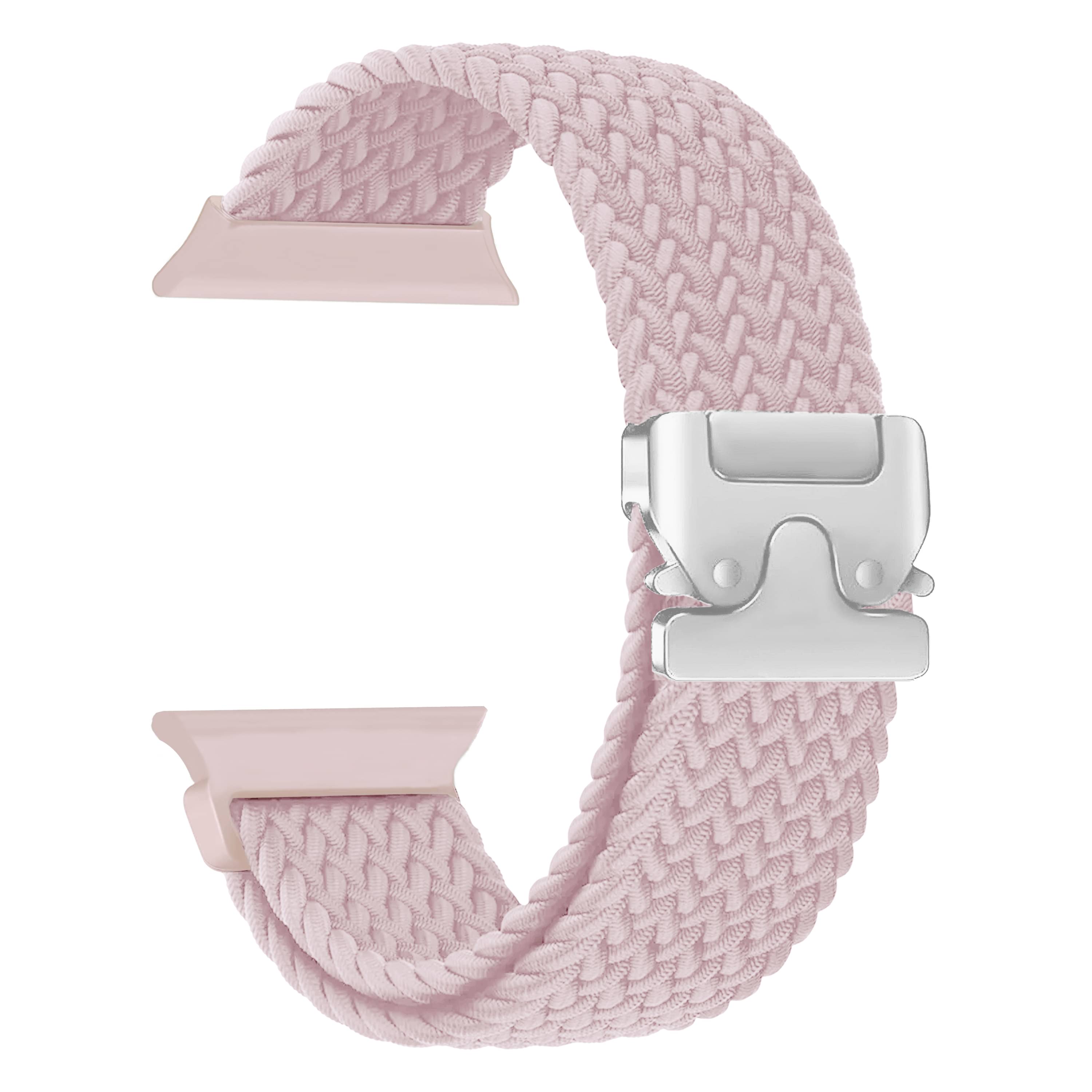 ACM Watch Strap Slide 42mm 44mm 45mm 46mm 49mm Woven Braided Clipper compatible with Crossbeats Ignite Series 4 Max Smartwatch Adjustable Belt Band Creame Pink ACM Watch Strap Slide 42mm 44mm 45mm 46mm 49mm Woven Braided Clipper compatible with Crossbeats Ignite Series 4 Max Smartwatch Adjustable Belt Band Creame Pink