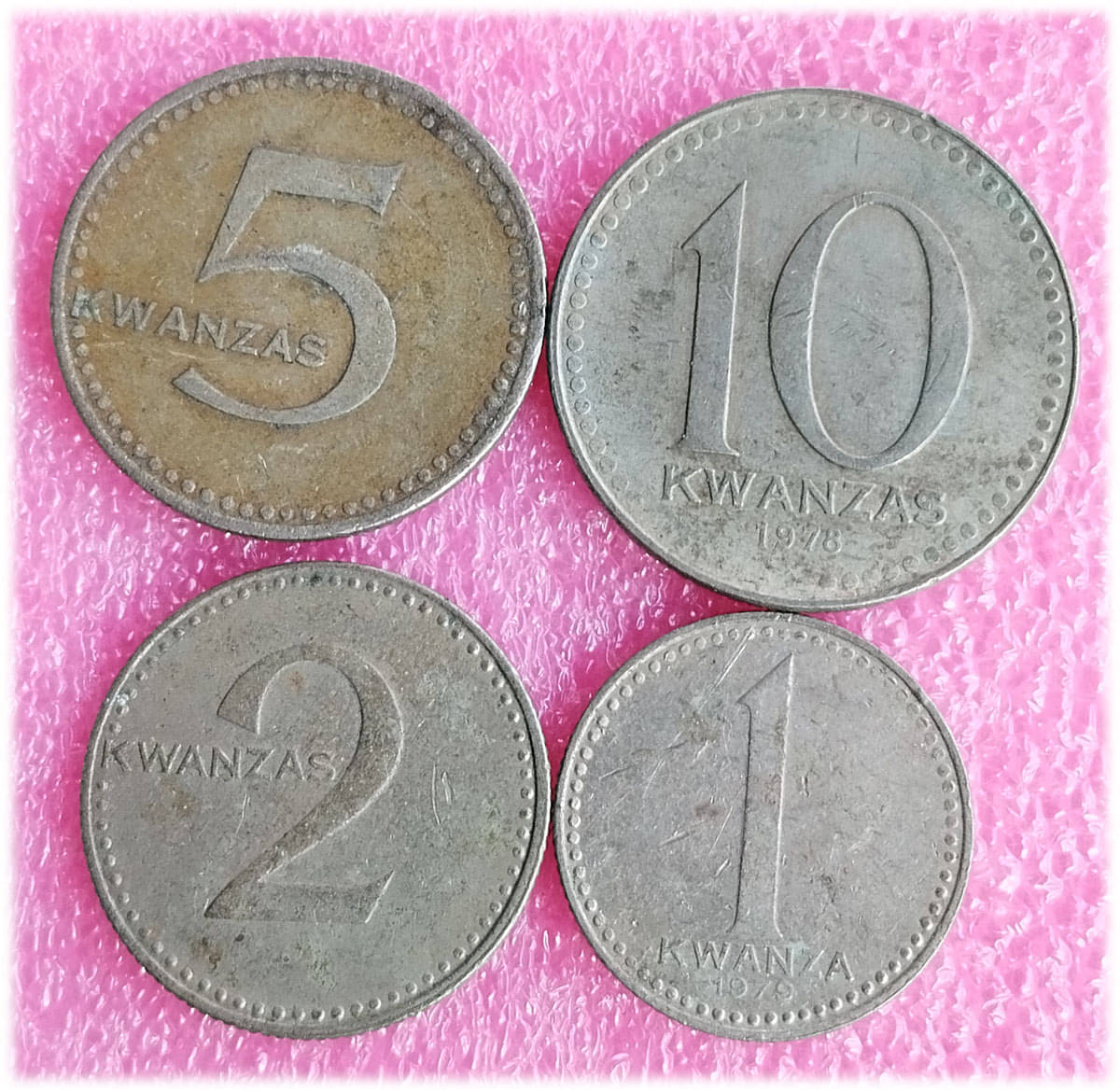     			ANGOLA - 4 DIFFERENT COINS SET
