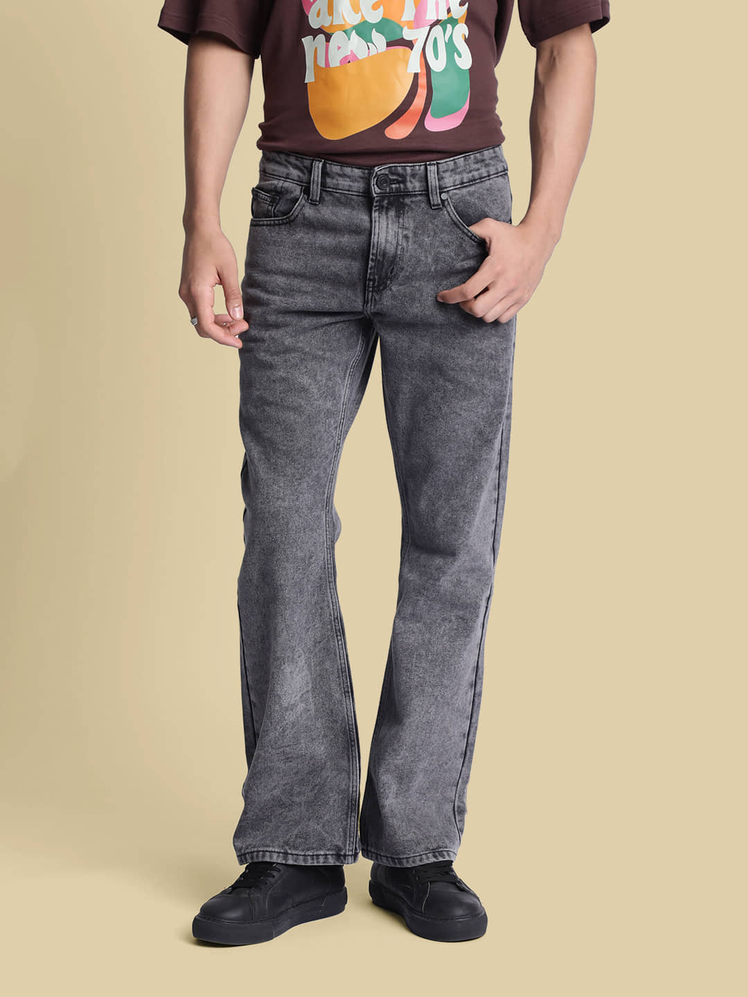 Bene Kleed Dyed Men's Jeans - Charcoal ( Pack of 1 ) - Jeans | Buy online on ZillyBuy