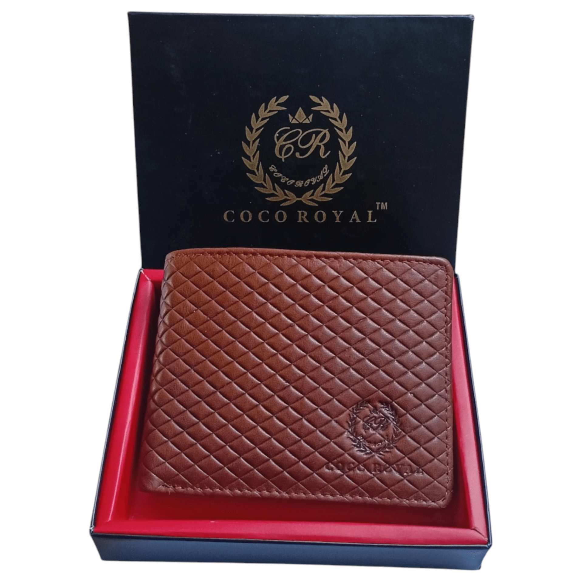     			COCO ROYAL 100% Leather Printed Men's Two Fold Wallet With 6 Slots For Card ( Brown , Pack of 1 )