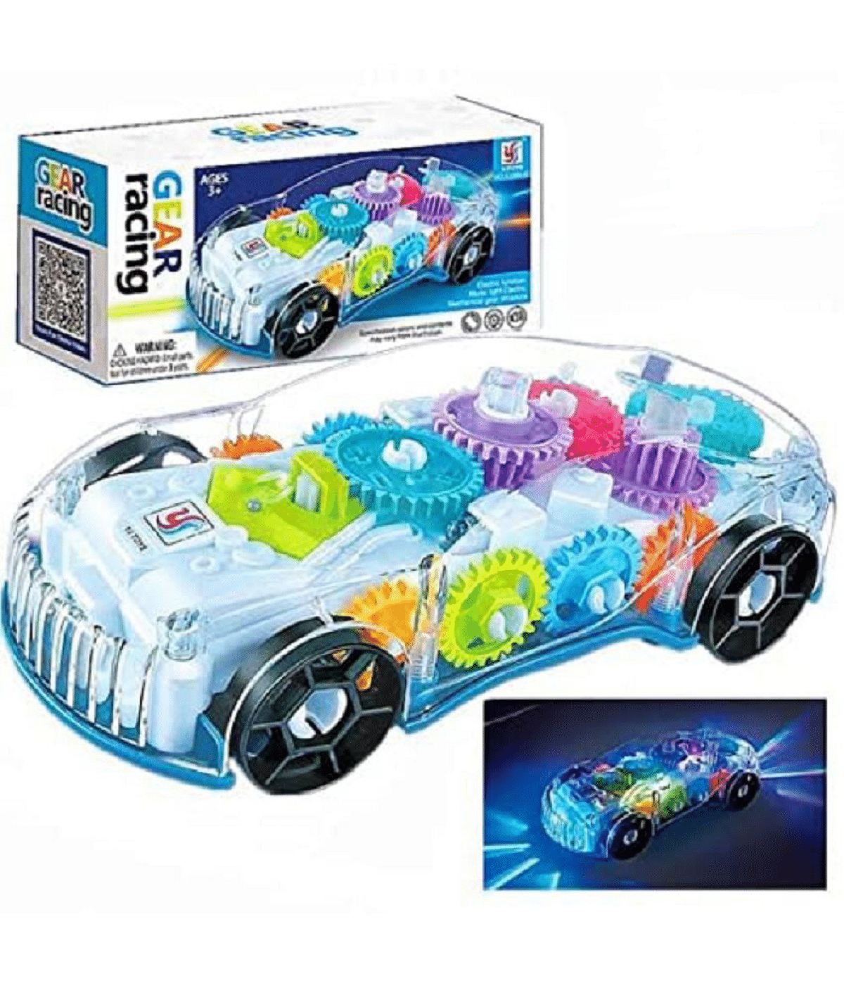     			DENFE 3D Car with 360 Degree Rotation Concept Racing Vehicle, Gear Simulation Mechanical Car, Sound & Light Toys for Kids/Gifts/Toddler Age 2 to 5 Years (Multicolor)
