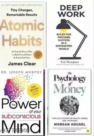 Deep Work + The power of subconcious mind + Atomic habit + The psychology of money (SET OF 4 BOOKS) Deep Work + The power of subconcious mind + Atomic habit + The psychology of money (SET OF 4 BOOKS)