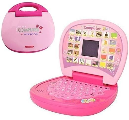     			ECLET Battery Operated Educational Learning Laptop Toy with LED Display and Music Effect | Babies/Girls/Boys/Toddlers | Pink Color, Power Source: 3xAA Battery (Not Included)