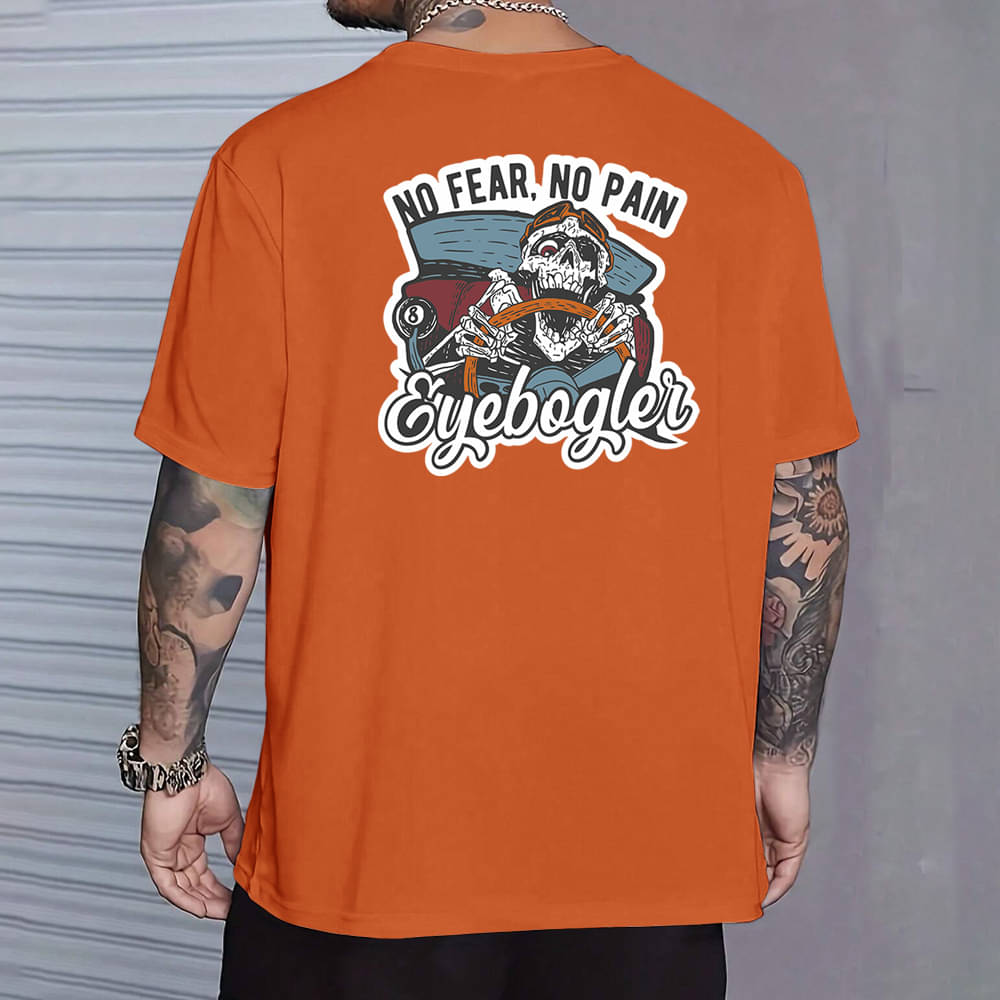 Eyebogler Cotton Blend Oversized Fit Printed Half Sleeves Men's Round T-Shirt - Orange ( Pack of 1 ) Eyebogler Cotton Blend Oversized Fit Printed Half Sleeves Men's Round T-Shirt - Orange ( Pack of 1 )