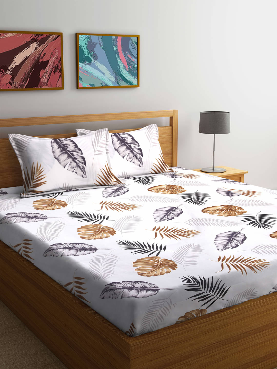 FABINALIV Poly Cotton 1 Double Bedsheet with 2 Pillow Covers ( Brown )     			FABINALIV Poly Cotton 1 Double Bedsheet with 2 Pillow Covers ( Brown )