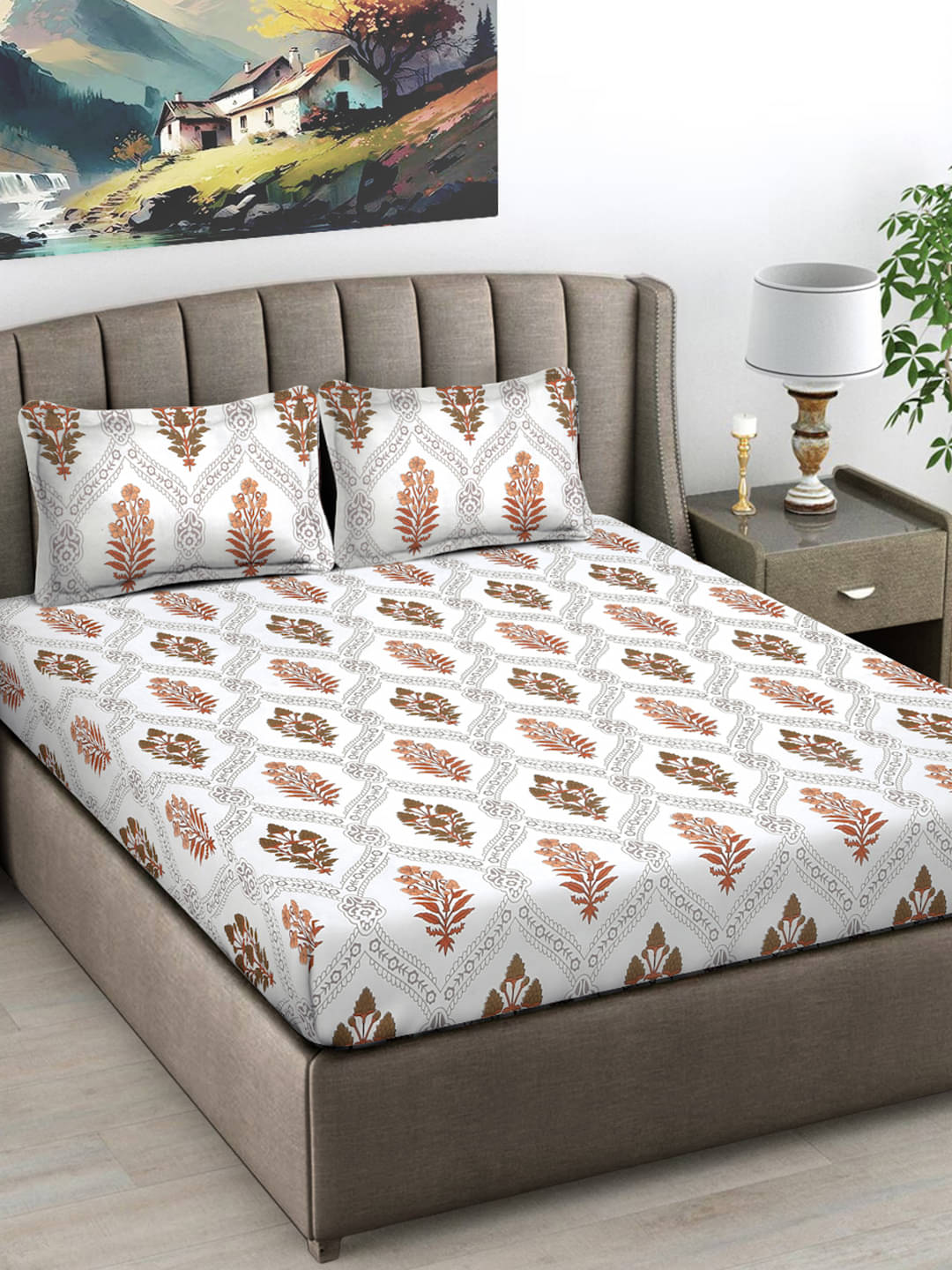 FABINALIV Poly Cotton 1 Double Bedsheet with 2 Pillow Covers ( Multicolor ) FABINALIV Poly Cotton 1 Double Bedsheet with 2 Pillow Covers ( Multicolor )