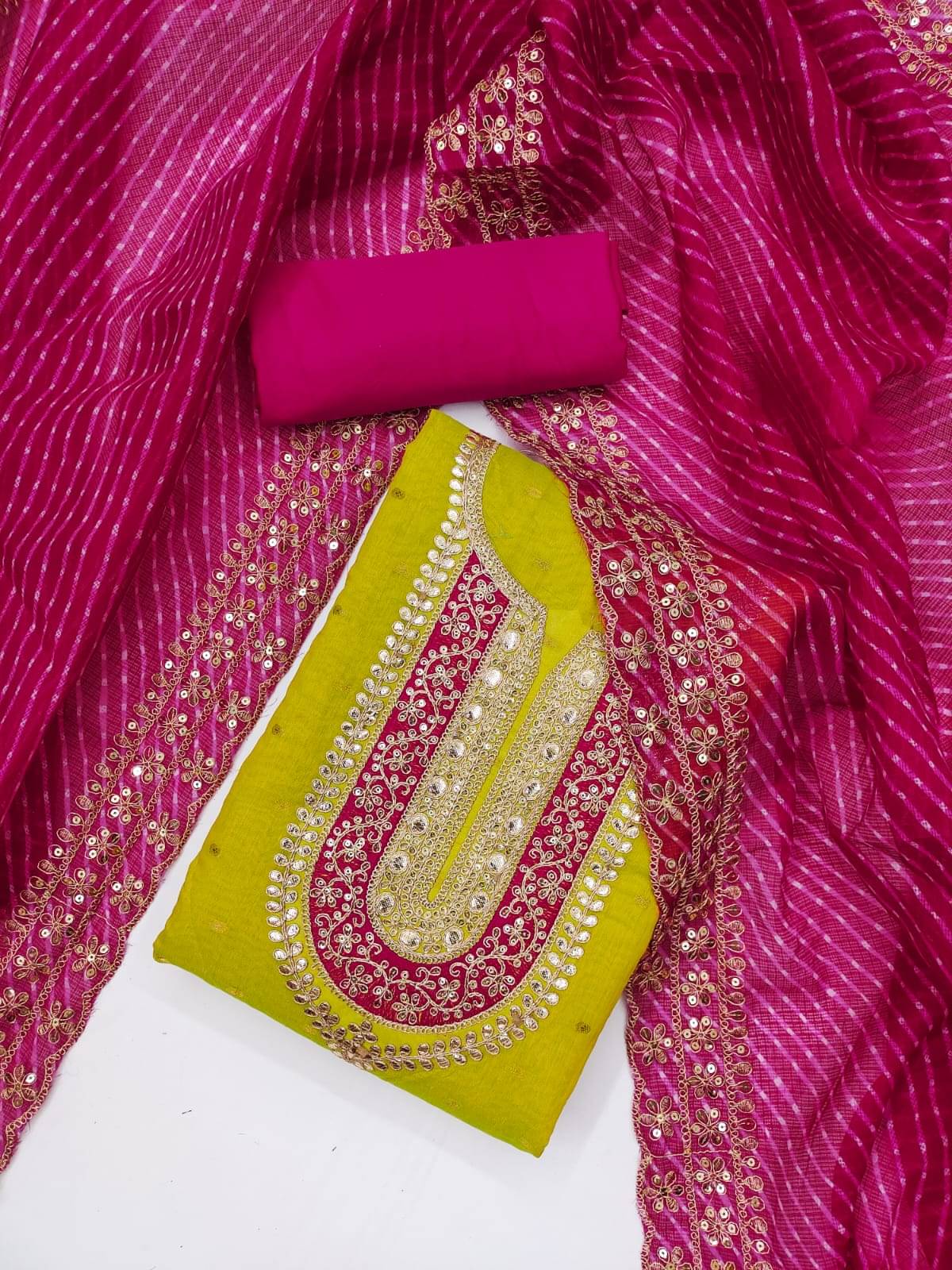 HL SILKMILLS Unstitched Chanderi Embellished Dress Material - Mint Green ( Pack of 1 )     			HL SILKMILLS Unstitched Chanderi Embellished Dress Material - Mint Green ( Pack of 1 )