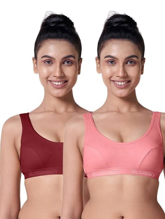 Ishant Pack of 2 Cotton Non Padded Racerback bra For Women ( Maroon,Peach ) Ishant Pack of 2 Cotton Non Padded Racerback bra For Women ( Maroon,Peach )