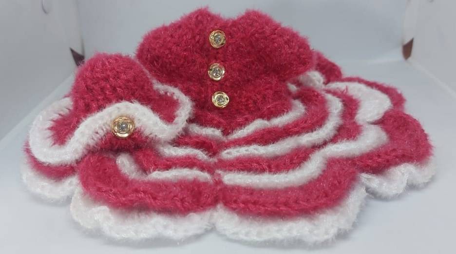     			KRIDHARA FOUNDATION Laddu Gopal Red Wool Dress ( Pack of 1 )