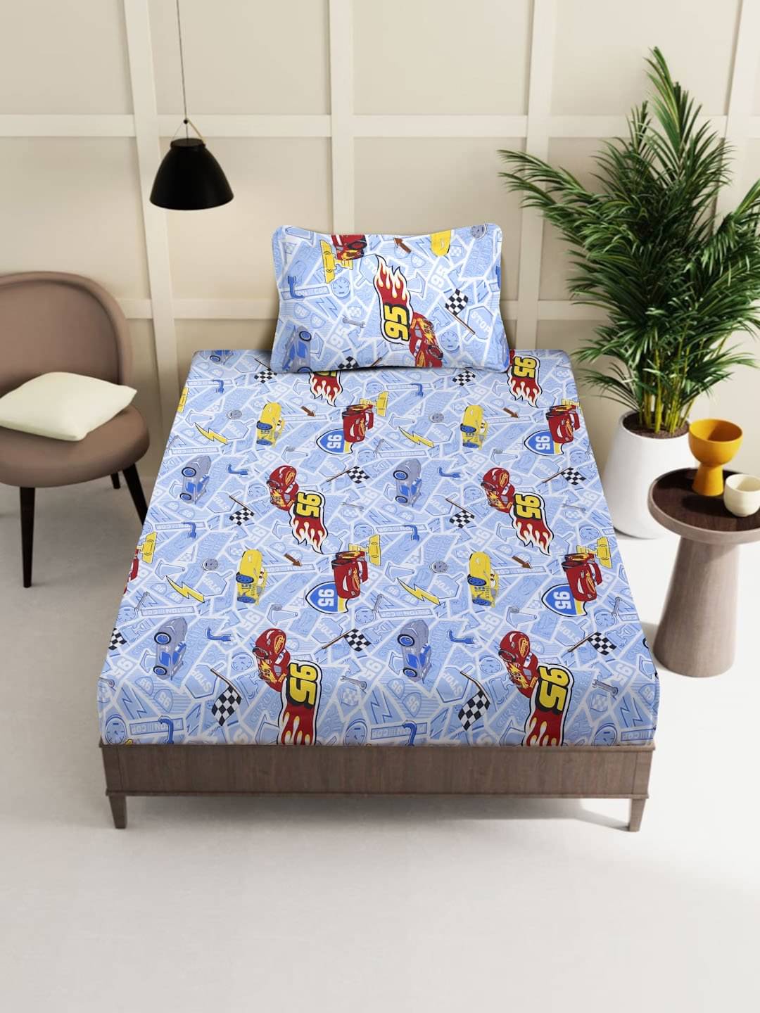 Klotthe Cotton 1 Single Bedsheet with 1 Pillow Cover ( Blue )     			Klotthe Cotton 1 Single Bedsheet with 1 Pillow Cover ( Blue )