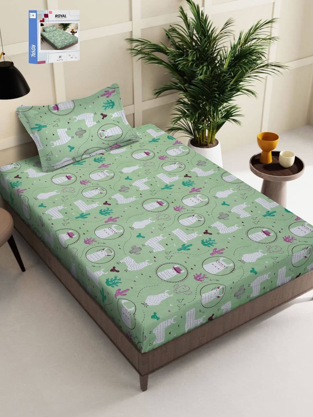 Klotthe Cotton 1 Single Bedsheet with 1 Pillow Cover ( Green ) Klotthe Cotton 1 Single Bedsheet with 1 Pillow Cover ( Green )