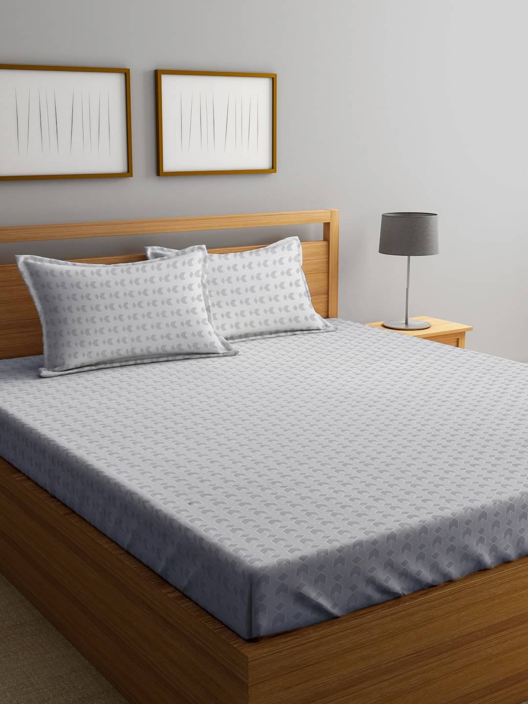Klotthe Poly Cotton 1 Double Bedsheet with 2 Pillow Covers ( Grey ) Klotthe Poly Cotton 1 Double Bedsheet with 2 Pillow Covers ( Grey )