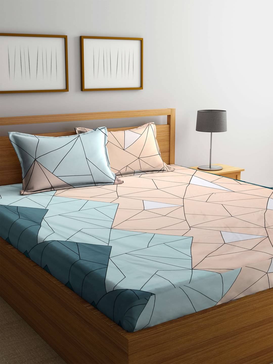     			Klotthe Poly Cotton 1 Double Bedsheet with 2 Pillow Covers ( Multicolor )