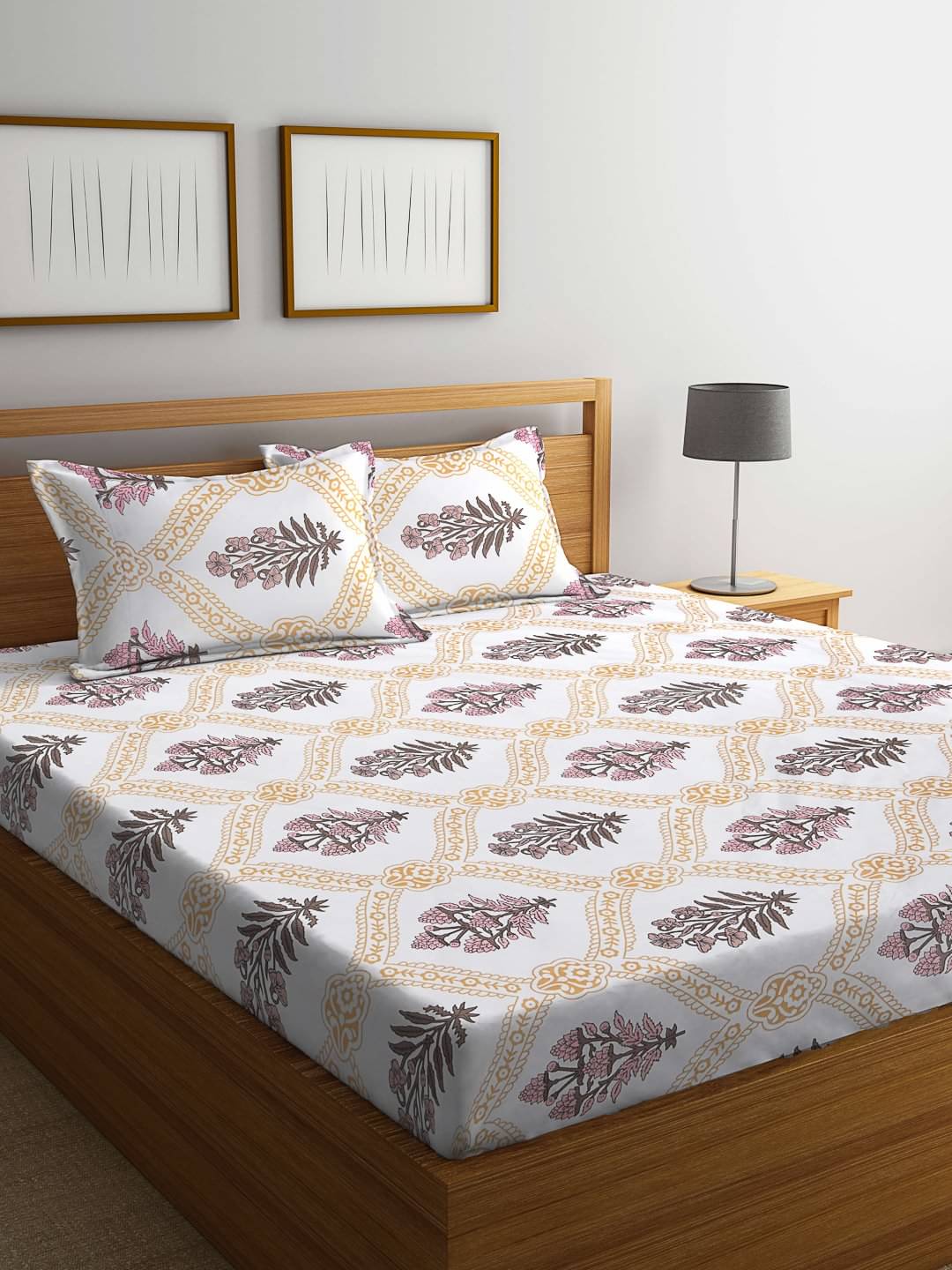 Klotthe Poly Cotton 1 Double Bedsheet with 2 Pillow Covers ( Multicolor ) Klotthe Poly Cotton 1 Double Bedsheet with 2 Pillow Covers ( Multicolor )