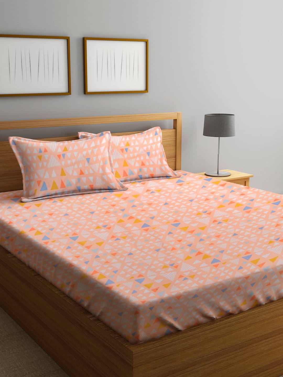 Klotthe Poly Cotton 1 Double Bedsheet with 2 Pillow Covers ( Peach ) Klotthe Poly Cotton 1 Double Bedsheet with 2 Pillow Covers ( Peach )