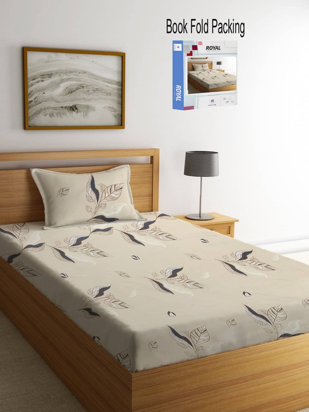     			Klotthe Poly Cotton 1 Single Bedsheet with 1 Pillow Cover ( Multicolor )