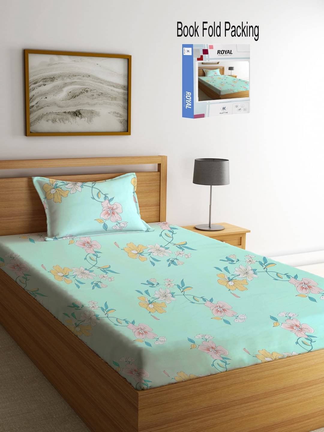 Klotthe Poly Cotton 1 Single Bedsheet with 1 Pillow Cover ( Multicolor )     			Klotthe Poly Cotton 1 Single Bedsheet with 1 Pillow Cover ( Multicolor )