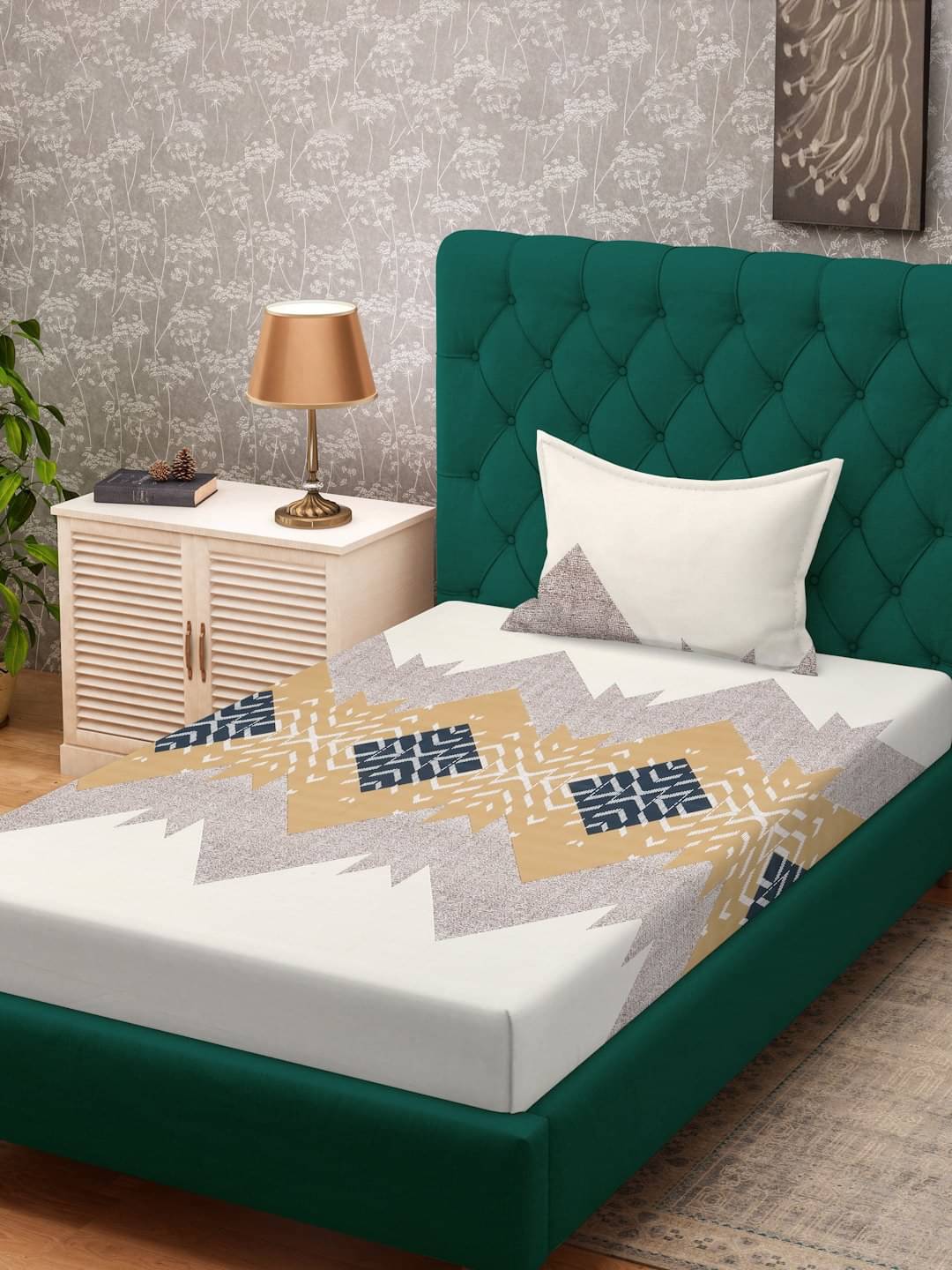 Klotthe Poly Cotton 1 Single Bedsheet with 1 Pillow Cover ( Multicolor ) Klotthe Poly Cotton 1 Single Bedsheet with 1 Pillow Cover ( Multicolor )
