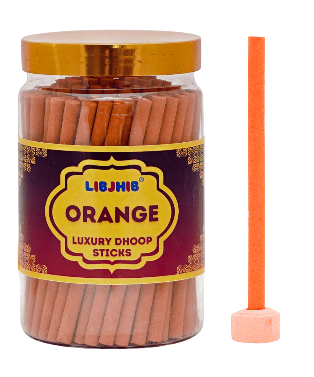     			Libjhib Incense Dhoop Sticks Orange 200 gm ( Pack of 1 )