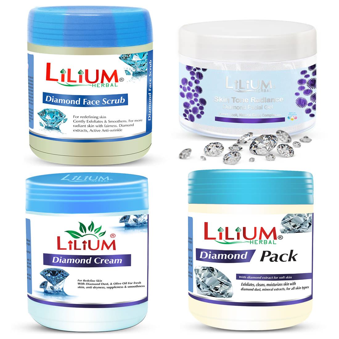     			Lilium Less Than 3 Times Use Facial Kit For All Skin Type Diamond 1 ( Pack of 4 )