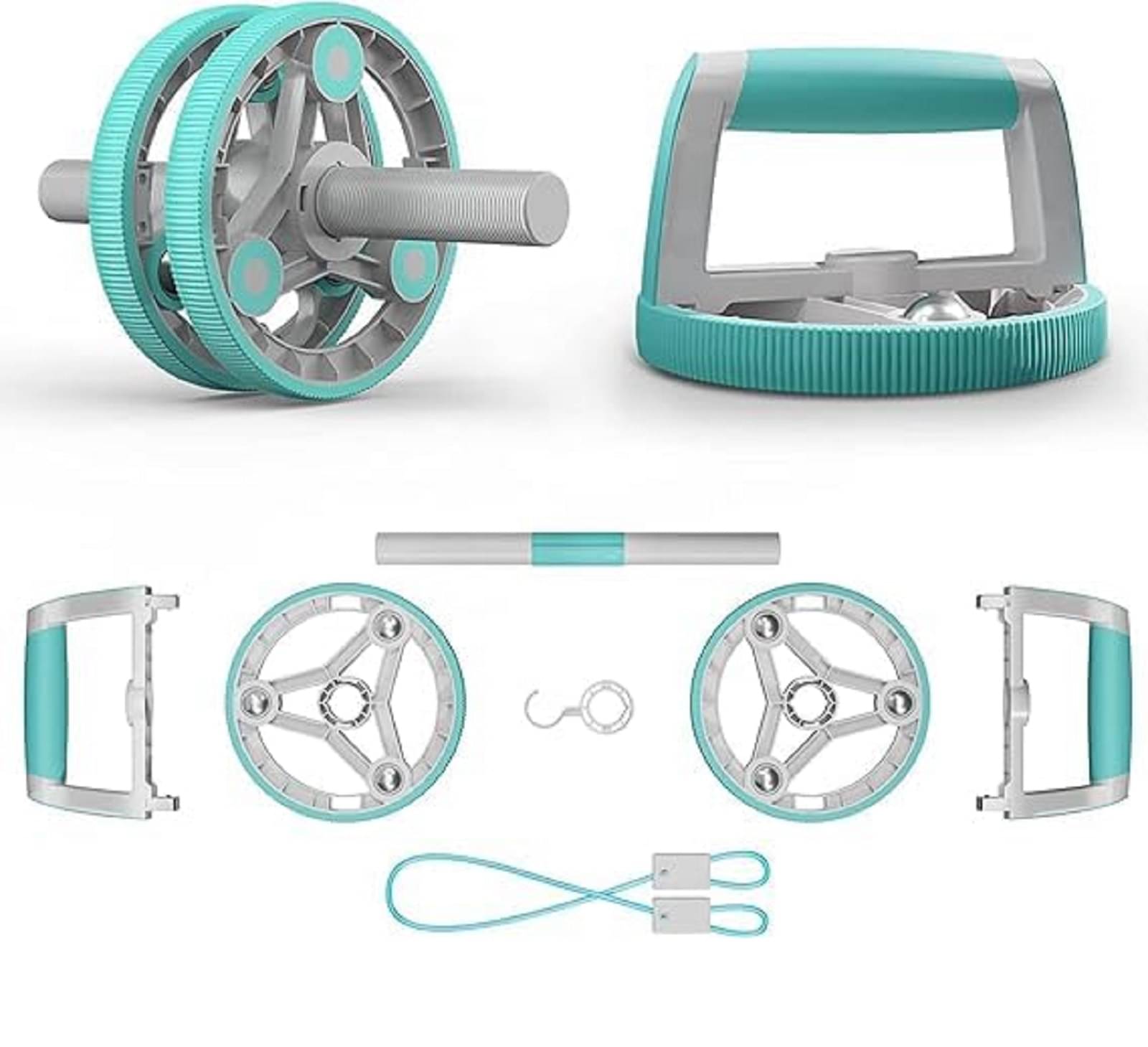 Multi-purpose Unisex Roller Weight Loss Workout Slip-Proof Beginner Friendly Excercise Manual Fitness Wheel with Push Up Bars,Dumbbells,Tensioners Functions Multi-purpose Unisex Roller Weight Loss Workout Slip-Proof Beginner Friendly Excercise Manual Fitness Wheel with Push Up Bars,Dumbbells,Tensioners Functions