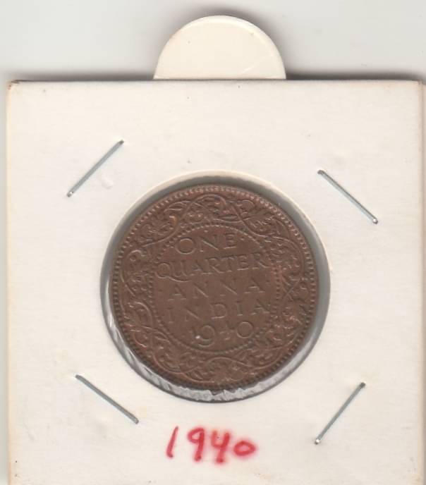 NUMISMATTECLY RARE AND COLLECTIBLE -ONE QUARTER ANNA - 1940,GEORGE-6TH KING EMPERROR COPPER COIN -WIGHT-4.85-GRAMS.INUNC TYPE CONDITION.CHECK PICTURE CAREFFULLY BEFORE ORDER PLEASE DONT PLACE FAKE ORDER. NUMISMATTECLY RARE AND COLLECTIBLE -ONE QUARTER ANNA - 1940,GEORGE-6TH KING EMPERROR COPPER COIN -WIGHT-4.85-GRAMS.INUNC TYPE CONDITION.CHECK PICTURE CAREFFULLY BEFORE ORDER PLEASE DONT PLACE FAKE ORDER.