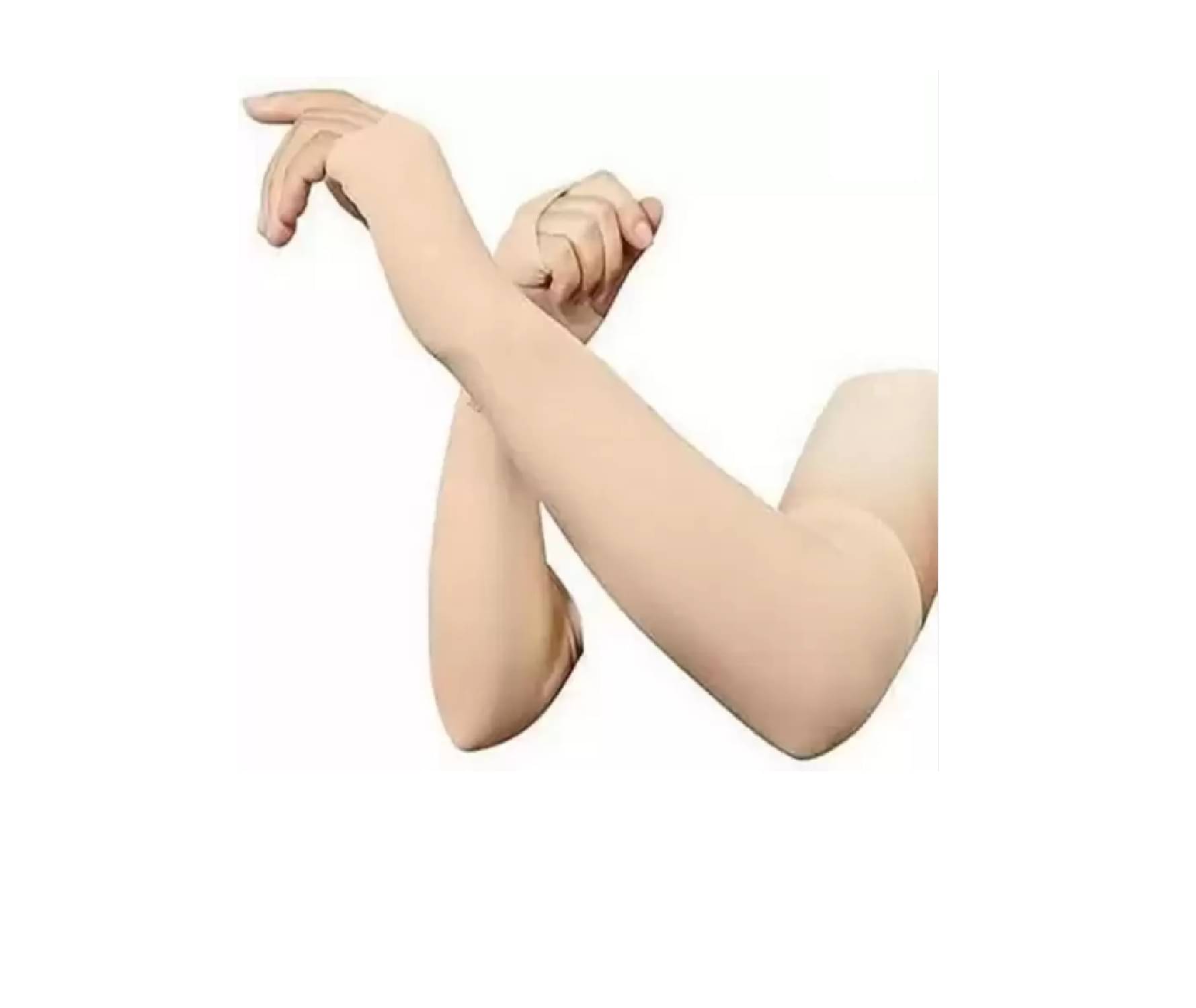     			Qin Pin Beige Solid Riding Sleeves ( Single Set )