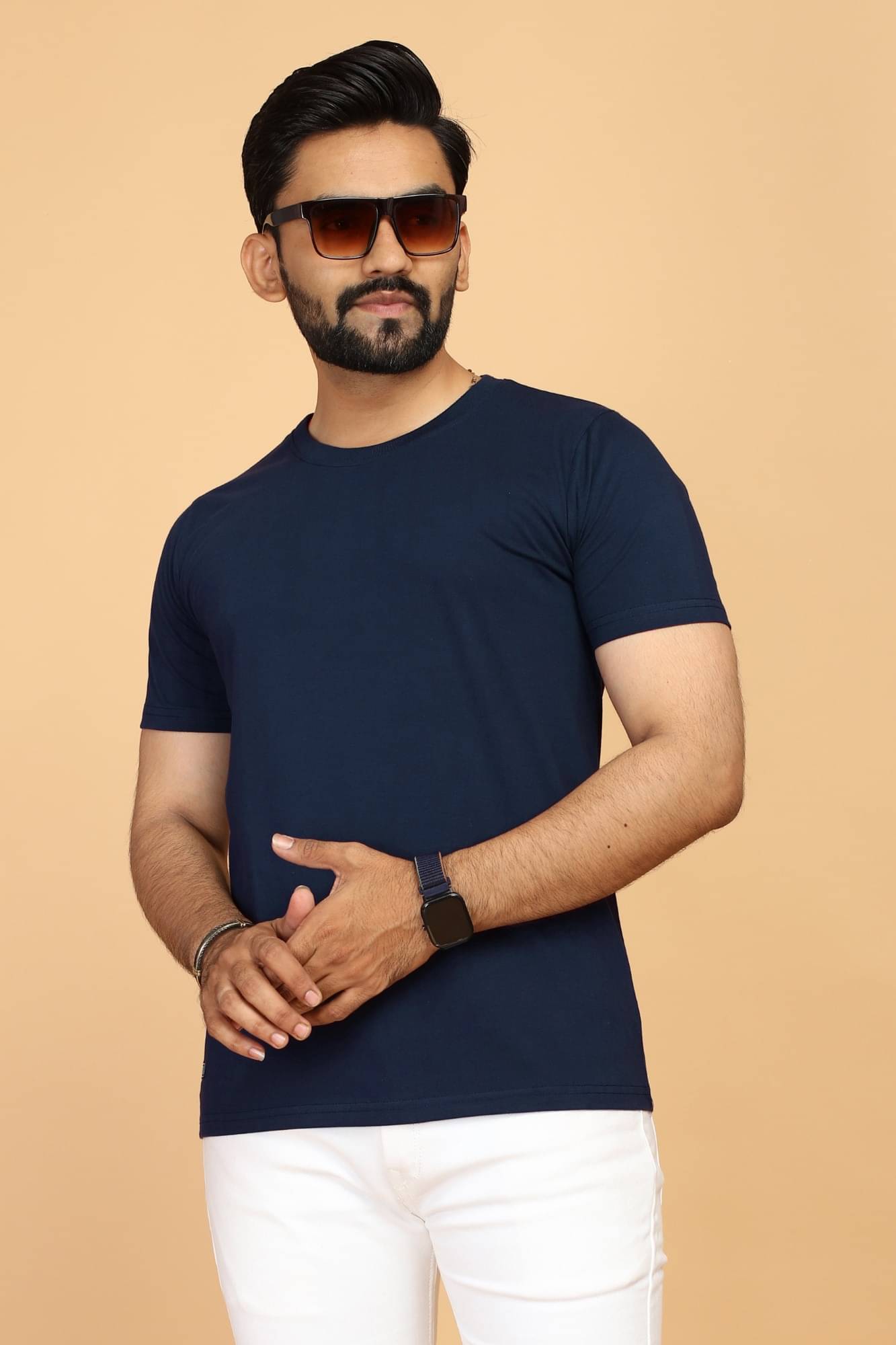 STI Cotton Regular Fit Solid Half Sleeves Men's Round T-Shirt - Navy Blue ( Pack of 1 ) STI Cotton Regular Fit Solid Half Sleeves Men's Round T-Shirt - Navy Blue ( Pack of 1 )