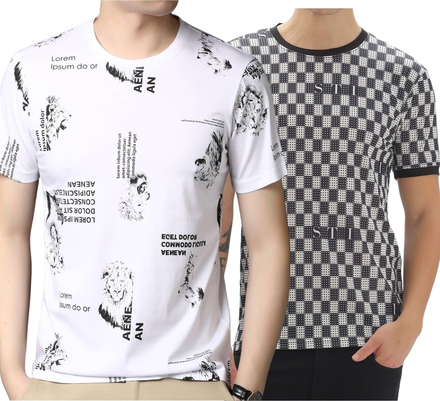     			STI Polyester Regular Fit Printed Half Sleeves Men's Round T-Shirt - Multicolor10 ( Pack of 1 )
