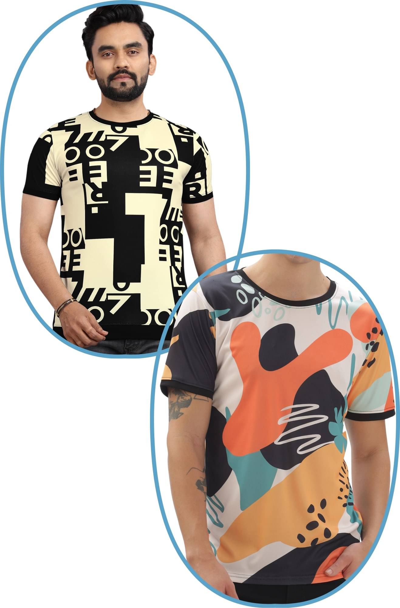 STI Polyester Regular Fit Self Design Half Sleeves Men's Round T-Shirt - Multicolor14 ( Pack of 2 ) STI Polyester Regular Fit Self Design Half Sleeves Men's Round T-Shirt - Multicolor14 ( Pack of 2 )