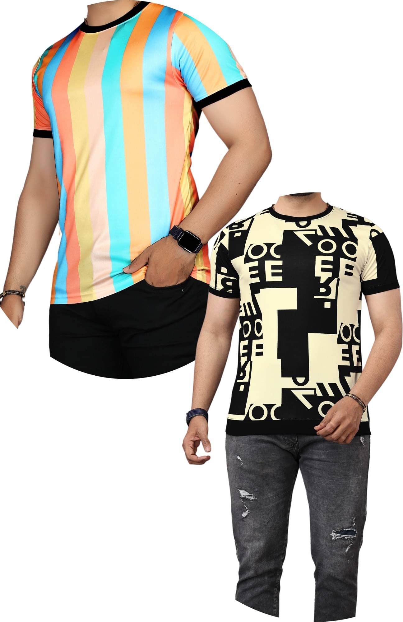 STI Polyester Regular Fit Self Design Half Sleeves Men's Round T-Shirt - Multicolor13 ( Pack of 2 ) STI Polyester Regular Fit Self Design Half Sleeves Men's Round T-Shirt - Multicolor13 ( Pack of 2 )
