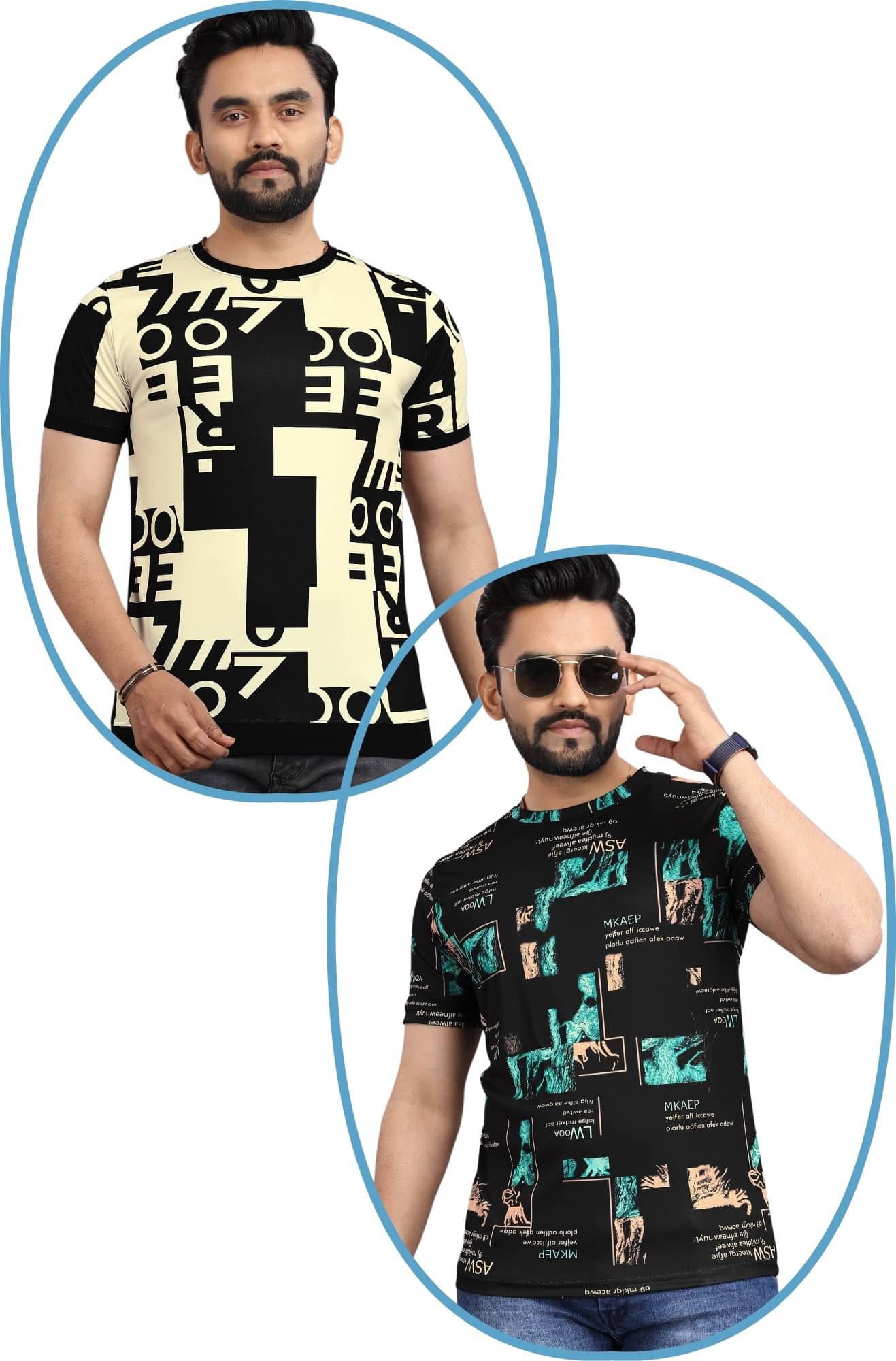 STI Polyester Regular Fit Self Design Half Sleeves Men's Round T-Shirt - Multicolor9 ( Pack of 2 ) STI Polyester Regular Fit Self Design Half Sleeves Men's Round T-Shirt - Multicolor9 ( Pack of 2 )