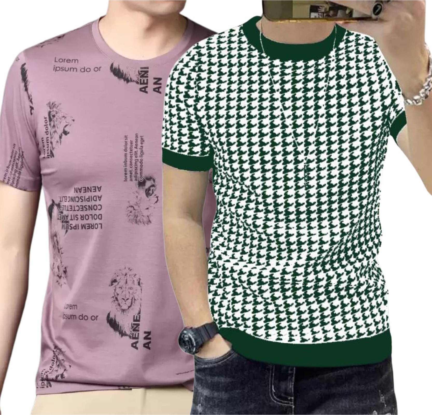 STI Polyester Regular Fit Self Design Half Sleeves Men's Round T-Shirt - Multicolor4 ( Pack of 2 ) STI Polyester Regular Fit Self Design Half Sleeves Men's Round T-Shirt - Multicolor4 ( Pack of 2 )