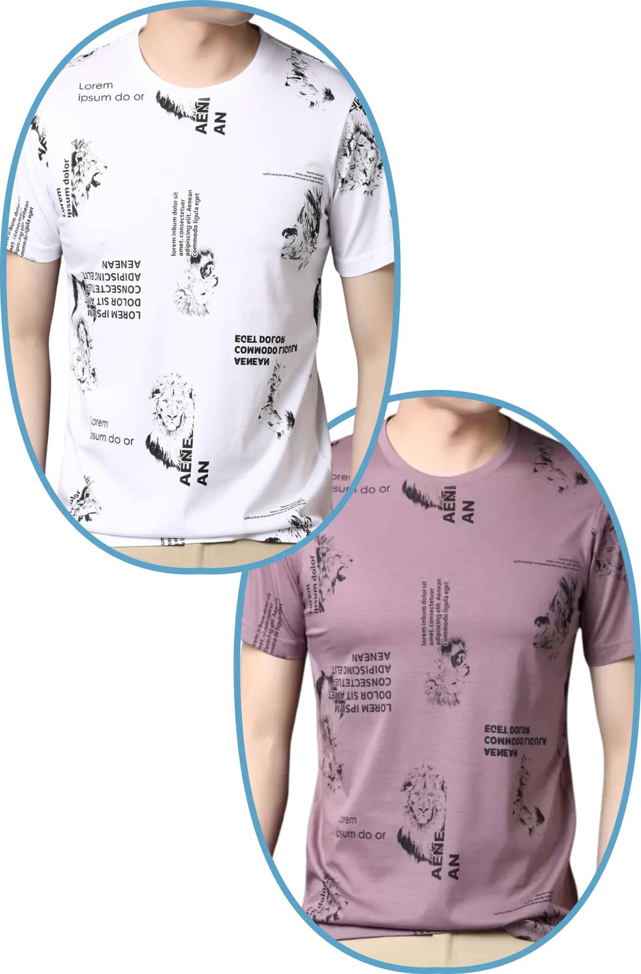     			STI Polyester Regular Fit Self Design Half Sleeves Men's Round T-Shirt - Multicolor2 ( Pack of 2 )