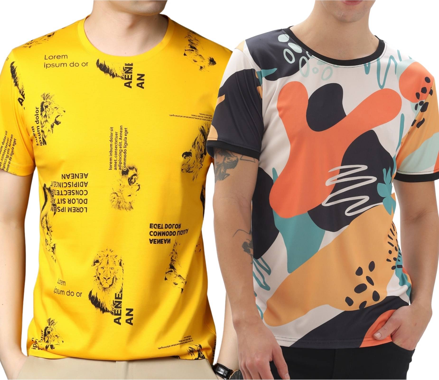 STI Polyester Regular Fit Self Design Half Sleeves Men's Round T-Shirt - Multicolor4 ( Pack of 2 ) STI Polyester Regular Fit Self Design Half Sleeves Men's Round T-Shirt - Multicolor4 ( Pack of 2 )