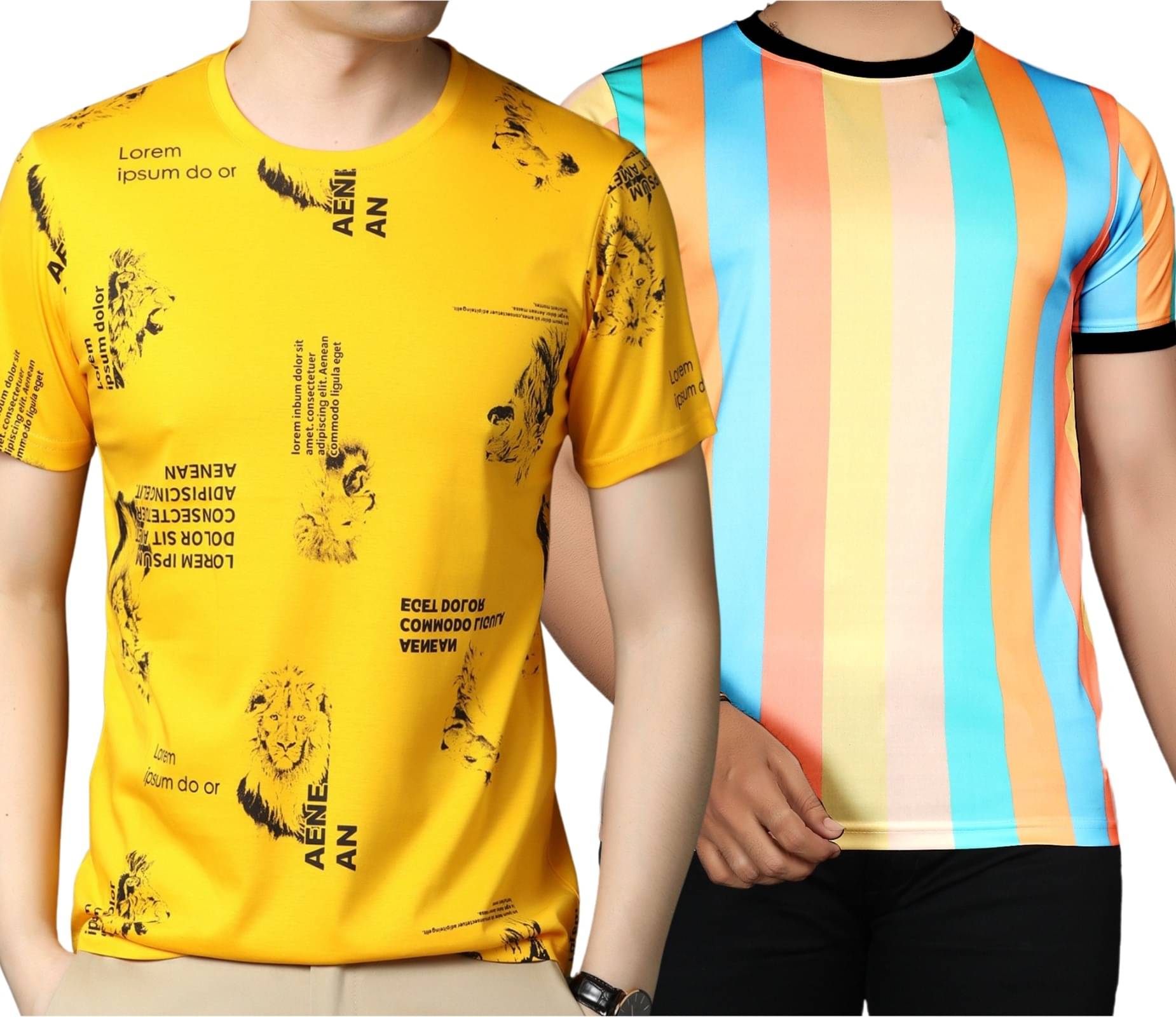STI Polyester Regular Fit Self Design Half Sleeves Men's Round T-Shirt - Multicolor5 ( Pack of 2 ) STI Polyester Regular Fit Self Design Half Sleeves Men's Round T-Shirt - Multicolor5 ( Pack of 2 )