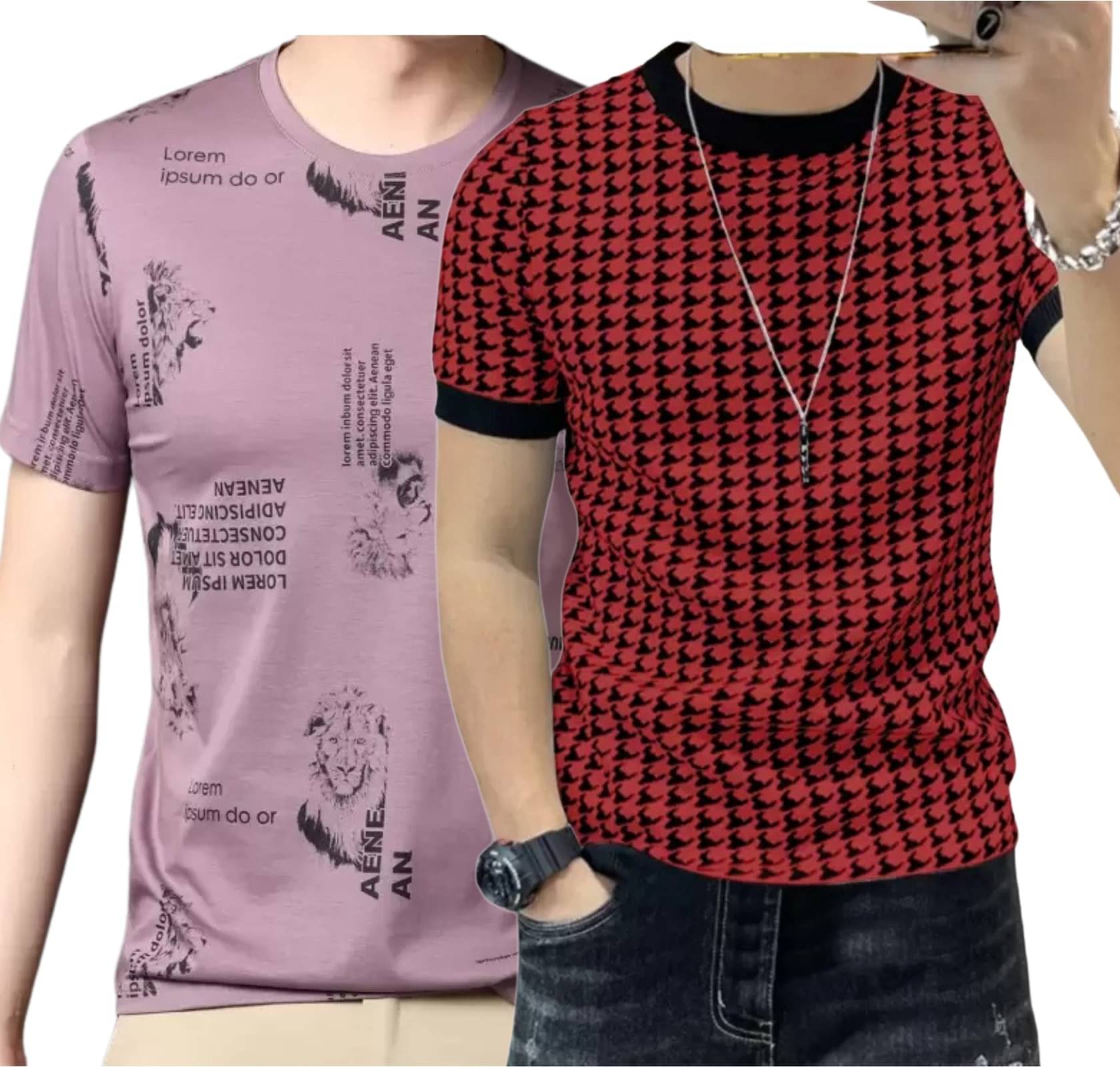     			STI Polyester Regular Fit Striped Half Sleeves Men's Round T-Shirt - Multicolor6 ( Pack of 2 )
