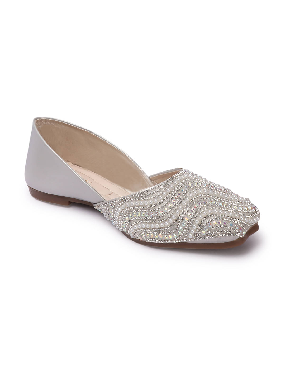     			Sneakersvilla Silver Women's Casual Ballerinas