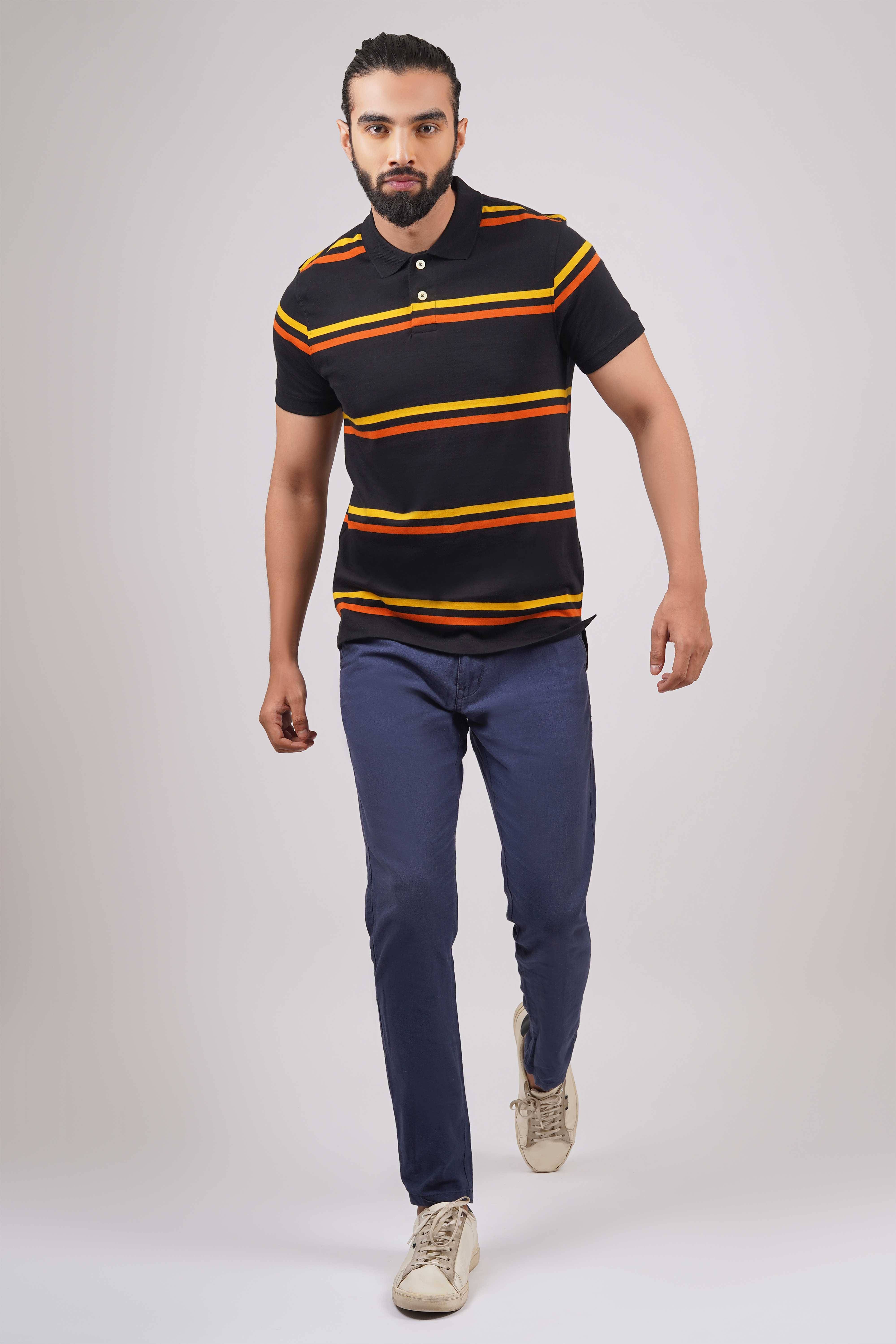     			Stalwart Pack of 1 Cotton Regular Fit Striped Half Sleeves Men's Polo T Shirt ( Multicolor )