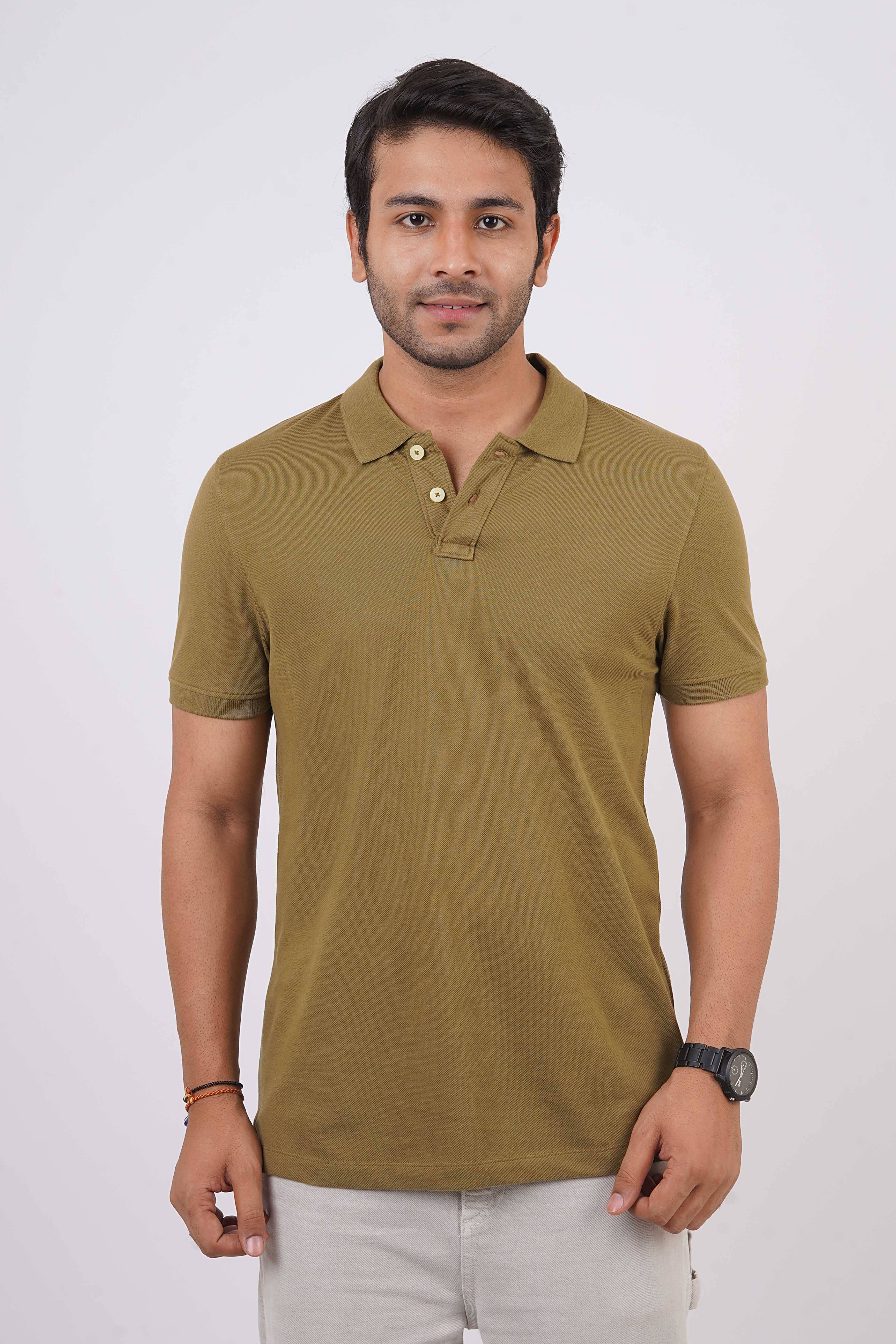     			Stalwart Pack of 1 Cotton Regular Fit Solid Half Sleeves Men's Polo T Shirt ( Dark Green )