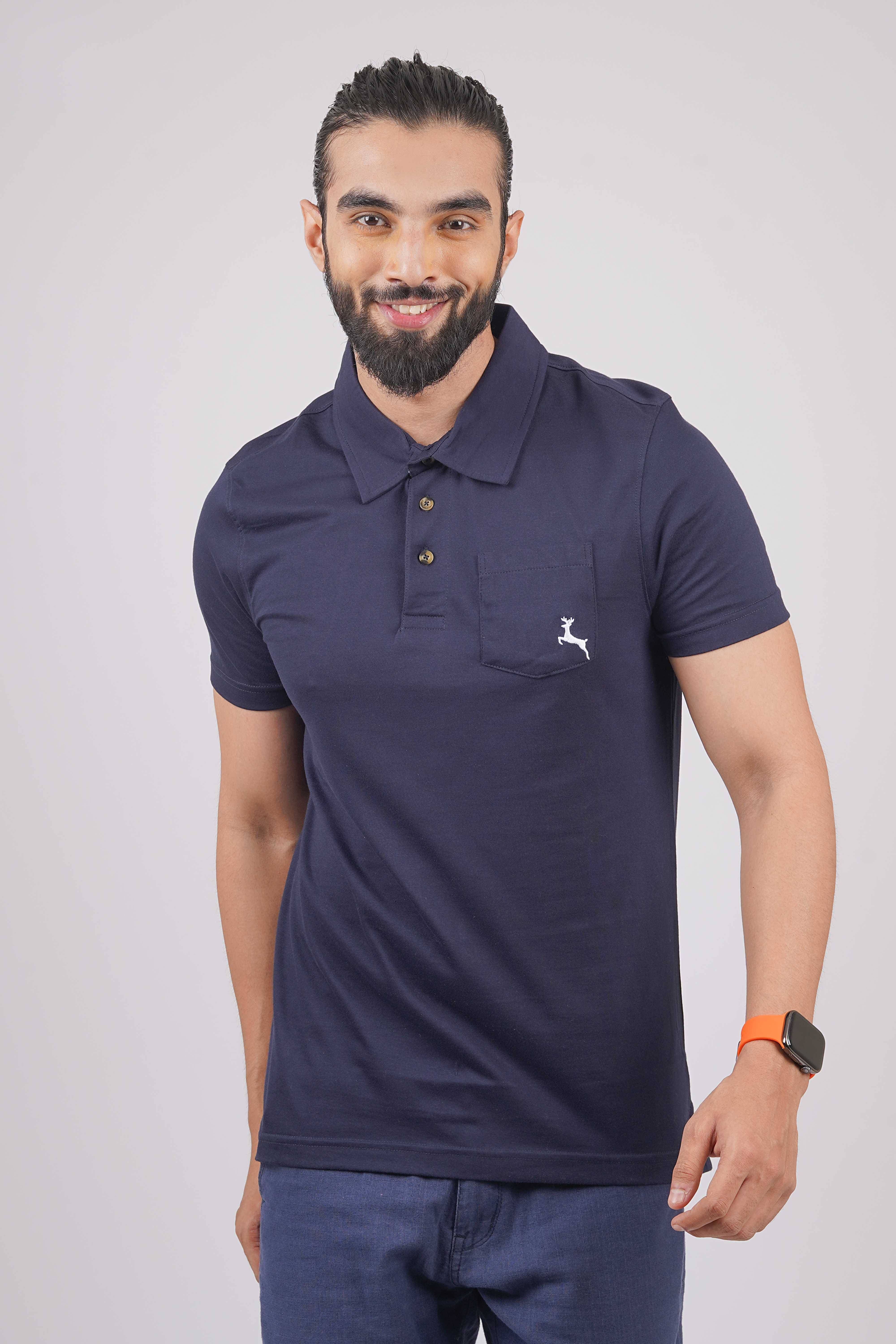     			Stalwart Pack of 1 Cotton Regular Fit Solid Half Sleeves Men's Polo T Shirt ( Black )
