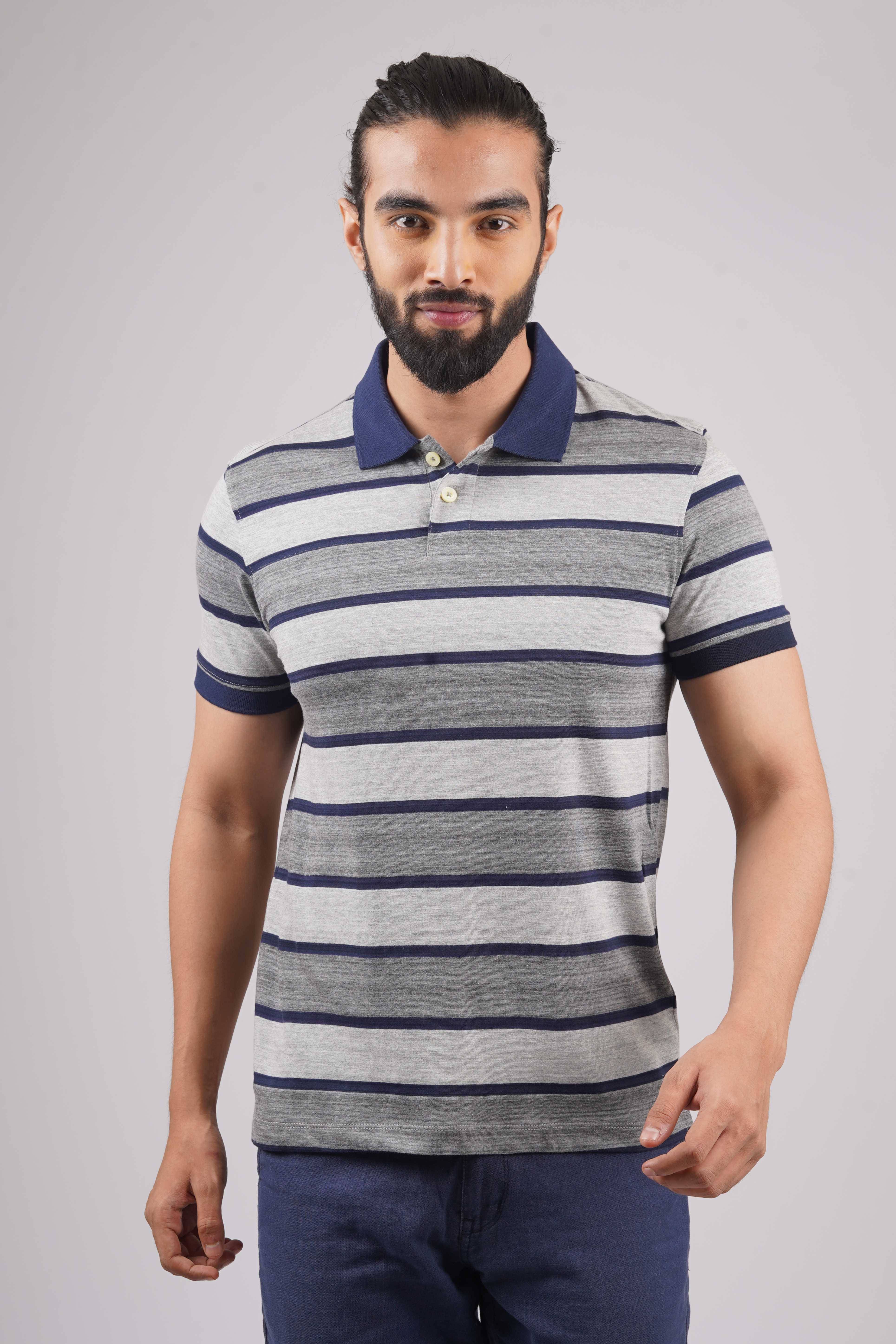     			Stalwart Pack of 1 Cotton Regular Fit Striped Half Sleeves Men's Polo T Shirt ( Multicolor )