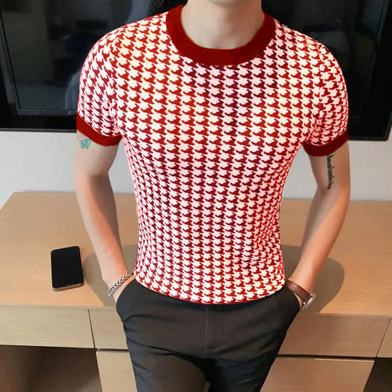     			Try This Cotton Blend Regular Fit Printed Half Sleeves Men's Round T-Shirt - Maroon ( Pack of 1 )